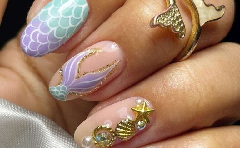 Diseños de uñas de sirena para un verano de fantasía